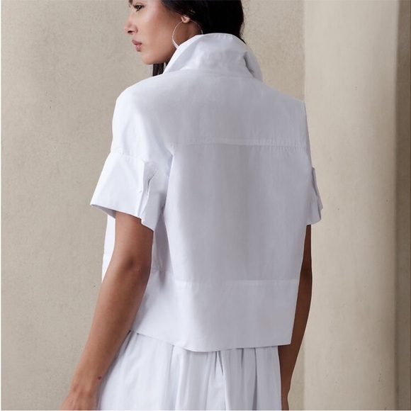 Banana Republic Laurel French-Cuff Shirt Women’s Size XL Classic White - Picture 2 of 10